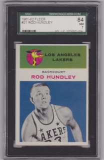 1961 Fleer Rod Hundley #21 SGC 84 7  LA Lakers  