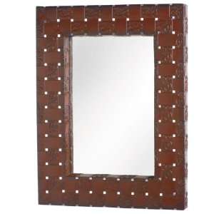 Rustic Sunset Woven Mirror Iron & Mirror E Weave Reflective 14x22.5 by 