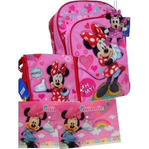  Adorable Minnie Mouse Large Backpack Matching Lunch Bag 