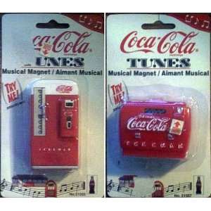 Set of Coca Cola Tunes Musical Magnets Vending Machine and Radio 