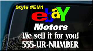   motors with your phone number or website these go on the outside of