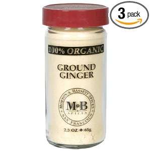 Morton & Bassett Organic Ground Ginger, 2.3 Ounce Jars (Pack of 3 