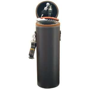  Single Bottle Faux Leather Cylinder Shape Wine Box with 3 