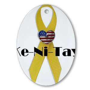 Military Backer Ke Ni Tay (Yellow Ribbon) Oval Ornament  