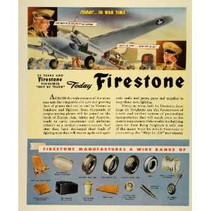  Ad Firestone Cargo Plane Wings WWII War Production Military Aircraft 