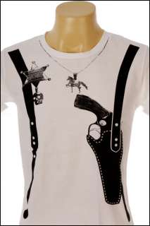 New Indie Rock Punk Cowboy Suit White Men T Shirt S L  