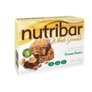  Nutribar Whole Grain Meal Replacement, Peanut Butter, 5 