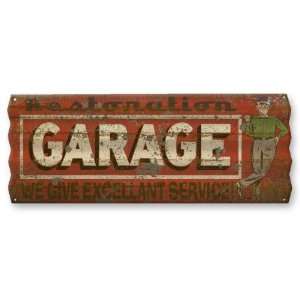    Restoration Garage Corrugated Metal Sign Patio, Lawn & Garden