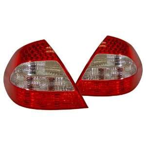   Red and Clear Lense Tail Lights   Mercedes Benz E CLASS W211 2003 2006