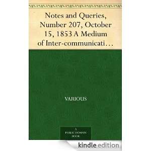 207, October 15, 1853 A Medium of Inter communication for Literary Men 