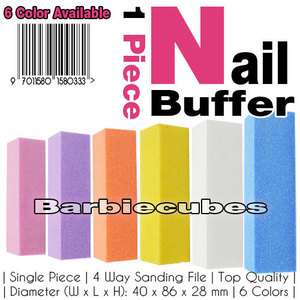 Way Manicure Nail Tips Sanding Buffer Block Shiner File   6 Colors 