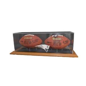  New England Patriots Double Football Display Case with 