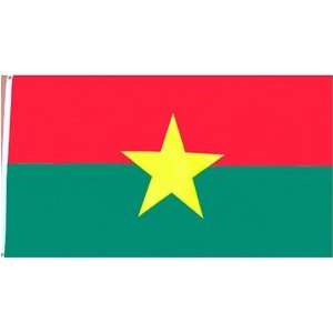  3 x 5 FT   BURKINA FASO FLAG   INDOOR PARADE   GOLD FRINGE 