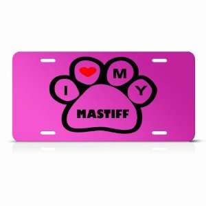  Mastiff Dog Dogs Pink Novelty Animal Metal License Plate 
