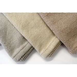  Camel or Stone Cotton Herringbone Blanket Made in USA by 