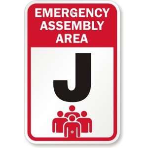  Emergency Assembly Area j High Intensity Grade Sign, 18 x 