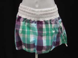 NWT LULU LEMON Green Purple Plaid Run Tracker Skirt 4  