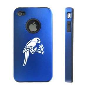 Apple iPhone 4 4S 4G Blue D1508 Aluminum & Silicone Case Cover Parrot 