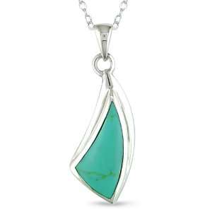  Irregular Turquoise Pendant in Silver, 18 Jewelry