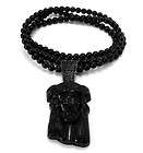 NEW JAY Z ICED OUT BLACK HOMAICA JESUS PIECE NECKLACE