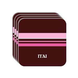 Personal Name Gift   ITAI Set of 4 Mini Mousepad Coasters (pink 