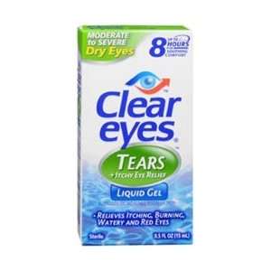  Clear Eyes Tears Plus Itchy Eye Relief Liquid Gel Drops 
