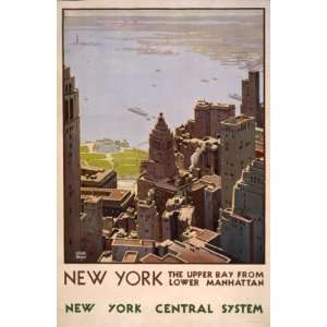    (?) poster New York; the upper bay from lower Manha