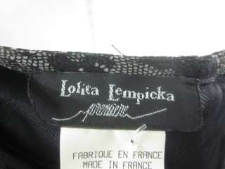 LOLITA LEMPICKA Black White Silk Lace Long Skirt Sz 38  