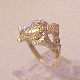 14Kt Gold Loggerhead Sea Turtle Ring   Signed Original  