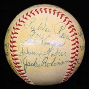  Jackie Robinson Autographed Ball   1955 Team Jsa 