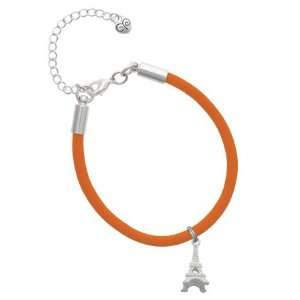   Eiffel Tower Charm on an Orange Malibu Charm Bracelet Jewelry