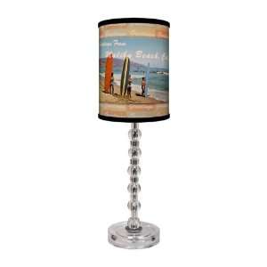  Surf & Malibu Beach Postcard Table Lamp With Acrylic 