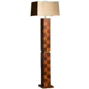  NLJFL4788   Root Beer Squared Floor Lamp with Bronze Shade 