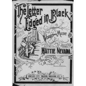    The Letter Edged in Black,Music Cover,c1897,Postman