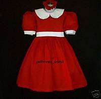 VHTF Little Orphan Annie 2pc Red Dress Set Sz 12M 10yrs  