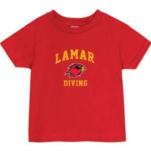  Lamar Cardinals Red Toddler/Kids Diving Arch T Shirt 