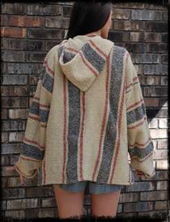 Vintage Ethnic Mexican Hooded Pullover Jacket Top  