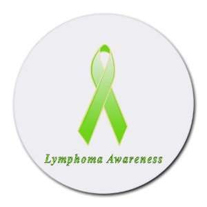  Lymphoma Awareness Ribbon Round Mouse Pad