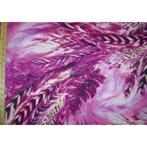  Rayon Lycra Jersey fabric   Fuchsia Feathers Arts, Crafts 