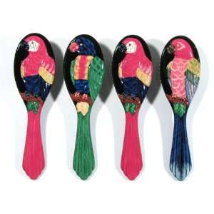 Wholesale Pack Handpainted Assorted Parrot Bird Hair Brush 