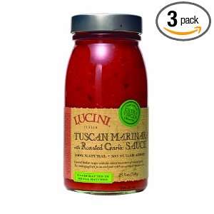 Lucini Tuscan Marinara with Roasted Garlic Sauce, 25.5 Ounce (Pack of 