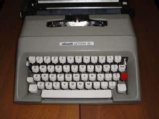 1970s Olivetti Lettera 35 i Portable Typewriter + Case  