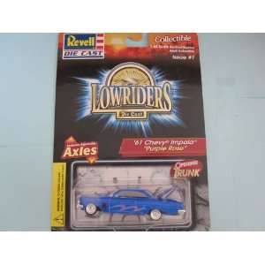  61 Chevy Impala Purple Rose Lowrider Die cast By Revell  1 