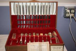 Wm Rogers Mfg co Sovereign Silverplated Silverware Set 86 Pcs Chest 