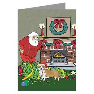 Santas Helper Welsh Corgi Greeting Cards Pk of 1 Funny Greeting Cards 