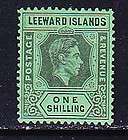 Leeward Islands 111 Mint 1942 1sh Black / Emerald KG VI Issue