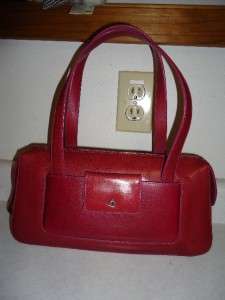 MONSAC Magenta Pink Leather Satchel Handbag, Shoulder Bag Tote Purple 