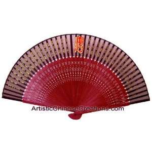   Silk Hand Fan / Chinese Folding Fan   100 Longevities