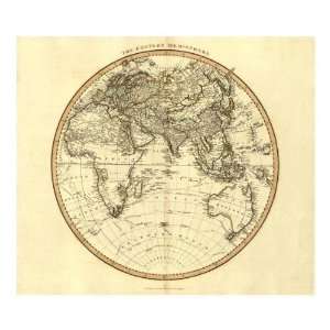  John Cary   Eastern Hemisphere, 1801 Giclee Canvas