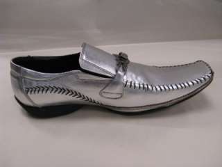 New Arrivals Mens Silver Fiesso Slipon Leather w/Stitching Shoes 